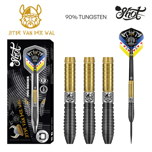 SHOT - JITSE VAN DER WAL - PRO SERIES - 90% - STEEL TIP DARTS - 24g/26g