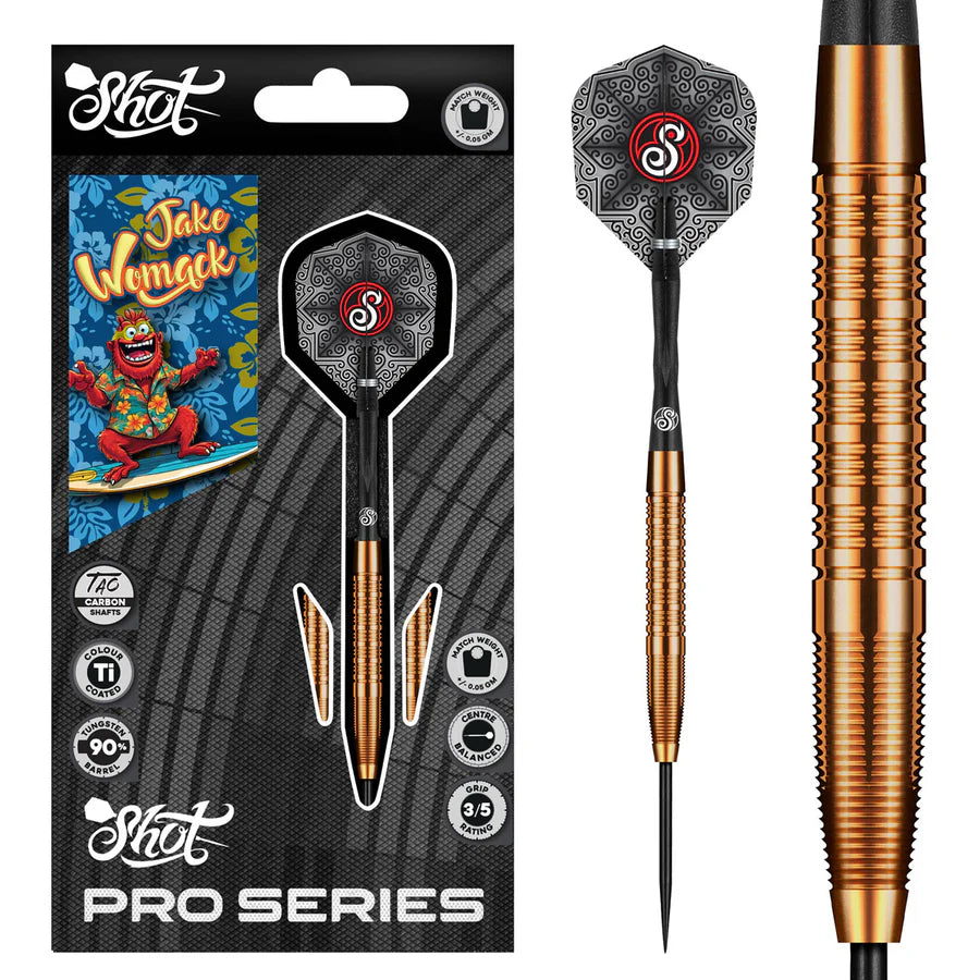 SHOT - JAKE WOMACK - PRO SERIES - 90% - STEEL TIP DARTS - 23g