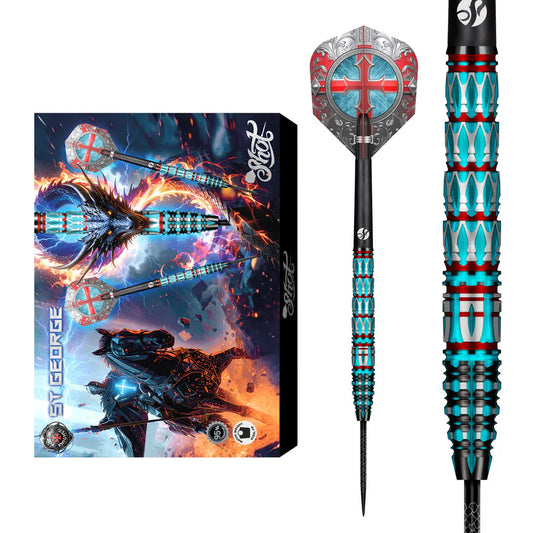 SHOT - FUTURE KNIGHTS - ST. GEORGE - 95% - STEEL TIP DARTS - 23g/24g/25g