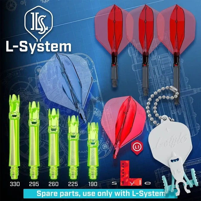 LSTYLE - L-SYSTEM -  SPARE SHAFTS - VARIOUS COLOURS - PACK OF 3