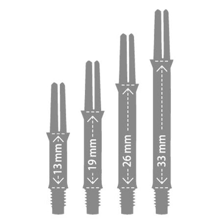 L-Style L-Shaft Locked Straight - Set Di 3 Aste Per Freccette In Nylon 32 Mm Con Anelli Champagne - Progettate In Giappone