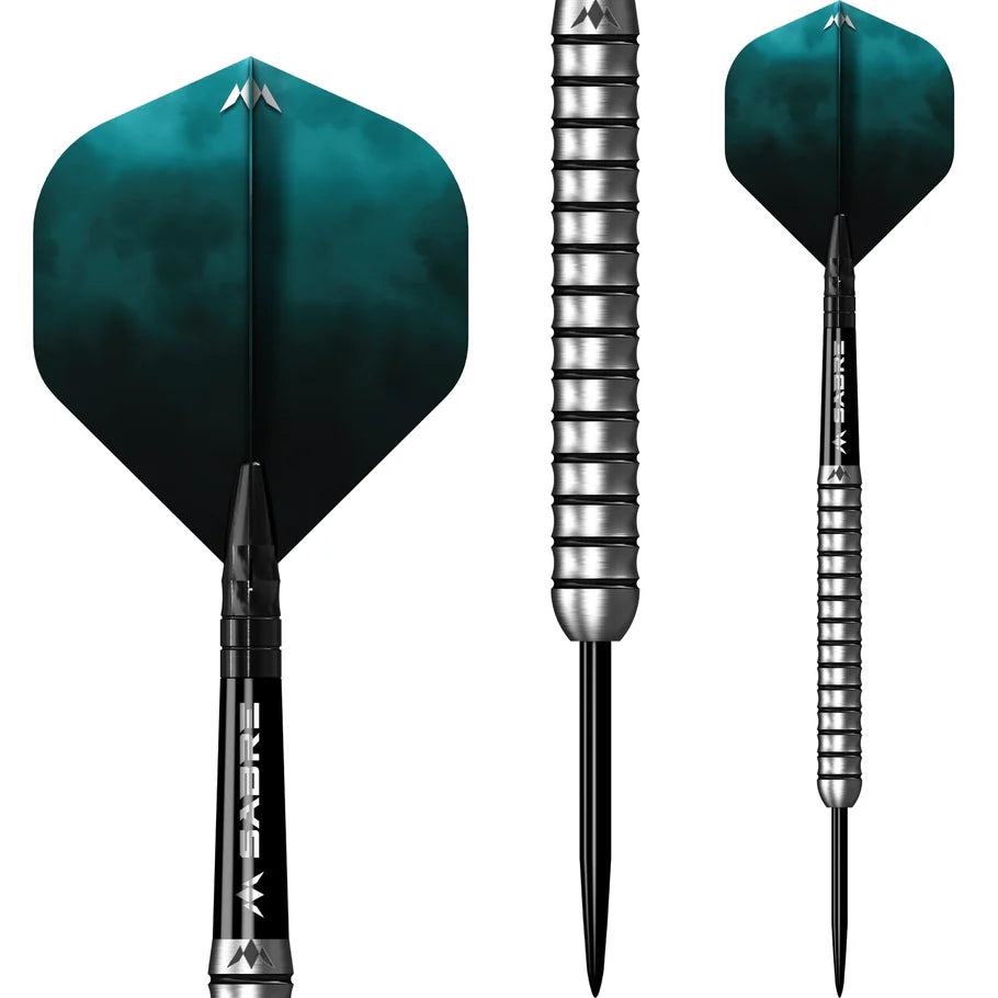 MISSION - LEWIS GURNEY - SILVER/BLACK RINGS - STEEL TIP DARTS - 95% - 22g/24g