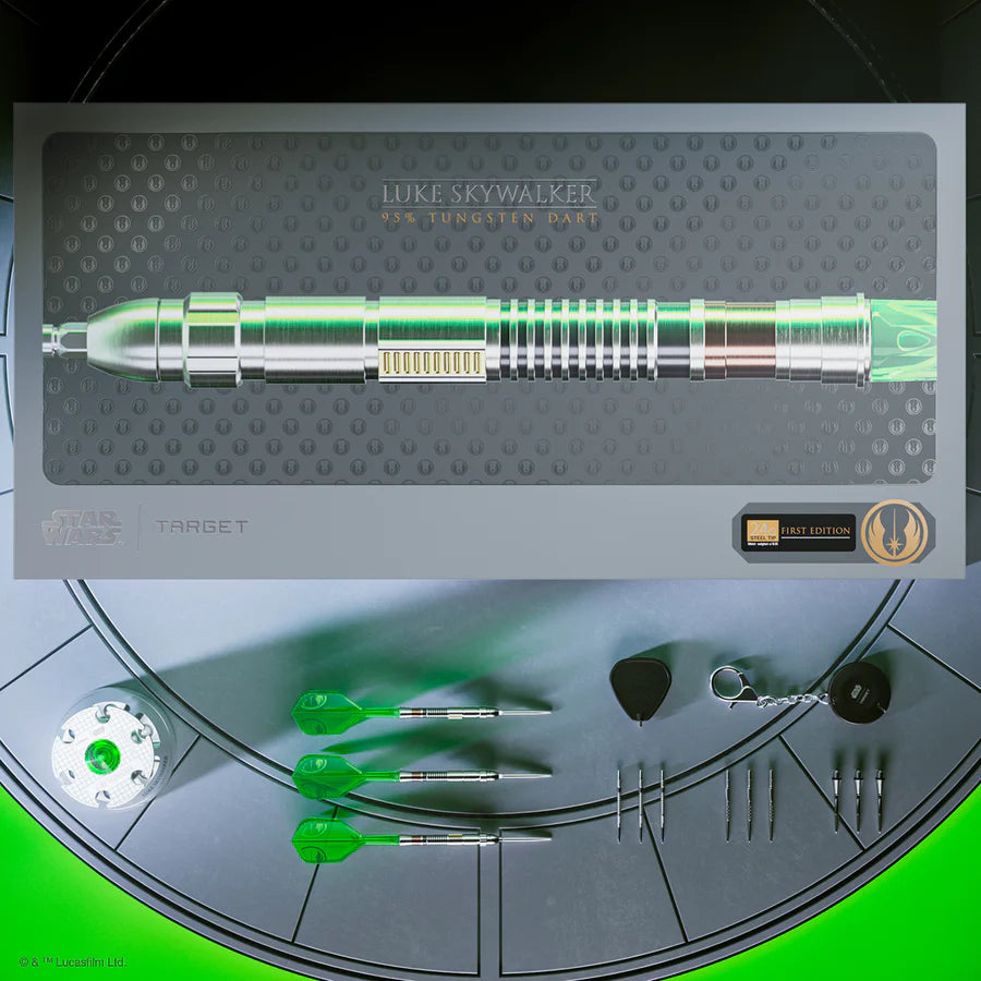 TARGET - STAR WARS - LUKE SKYWALKER 'THE JEDI KNIGHT' - LIGHT SABRE EDITION - STEEL TIP DARTS - 95% - 24g