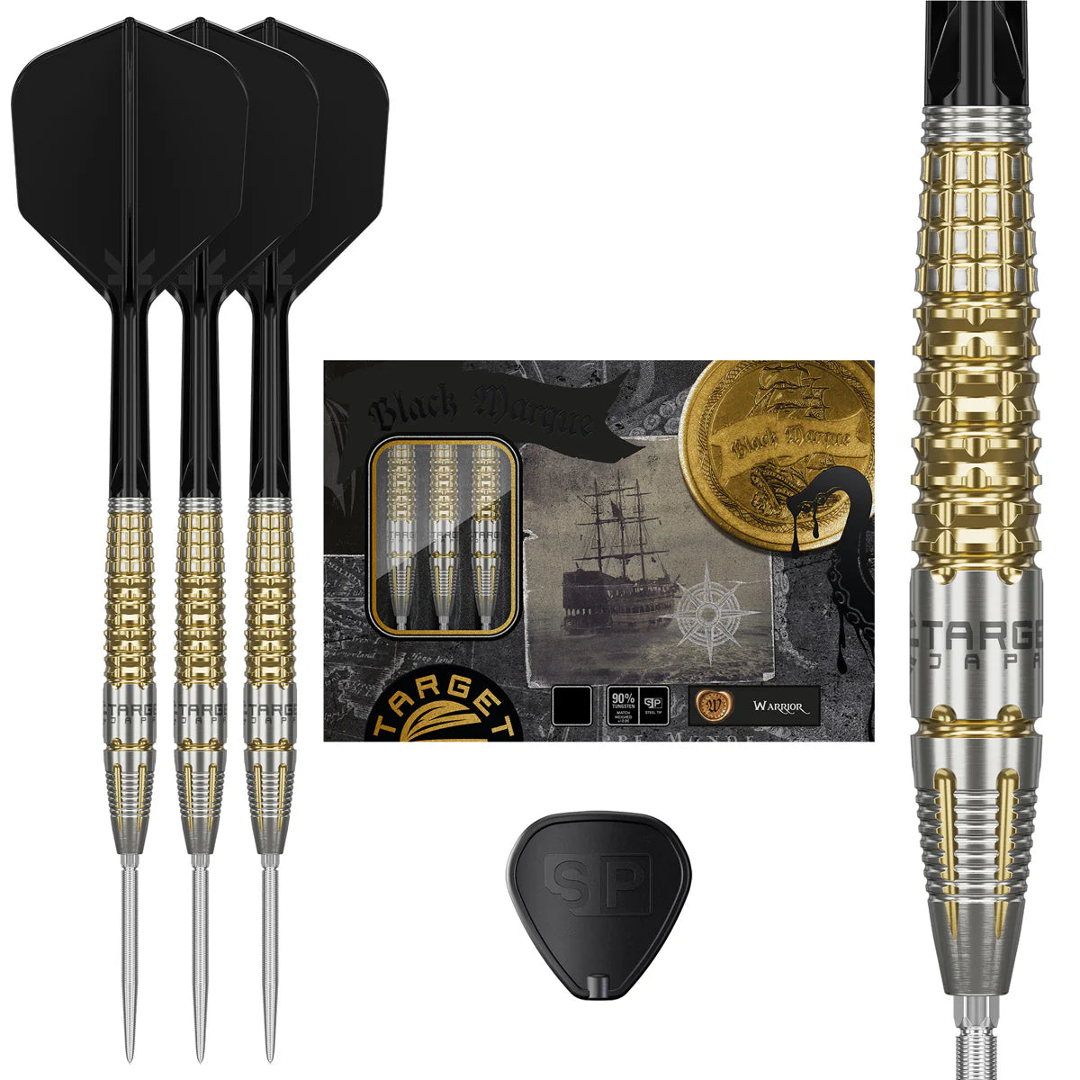 TARGET JAPAN - BLACK MARQUE - WARRIOR - G1 - SWISS POINT DARTS - 90% - 23g/25g