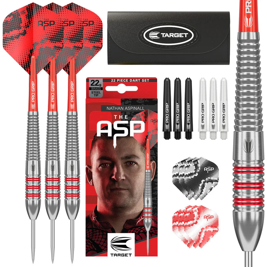 TARGET - NATHAN ASPINALL - BRASS - STEEL TIP POINT - BRASS DARTS - 22g