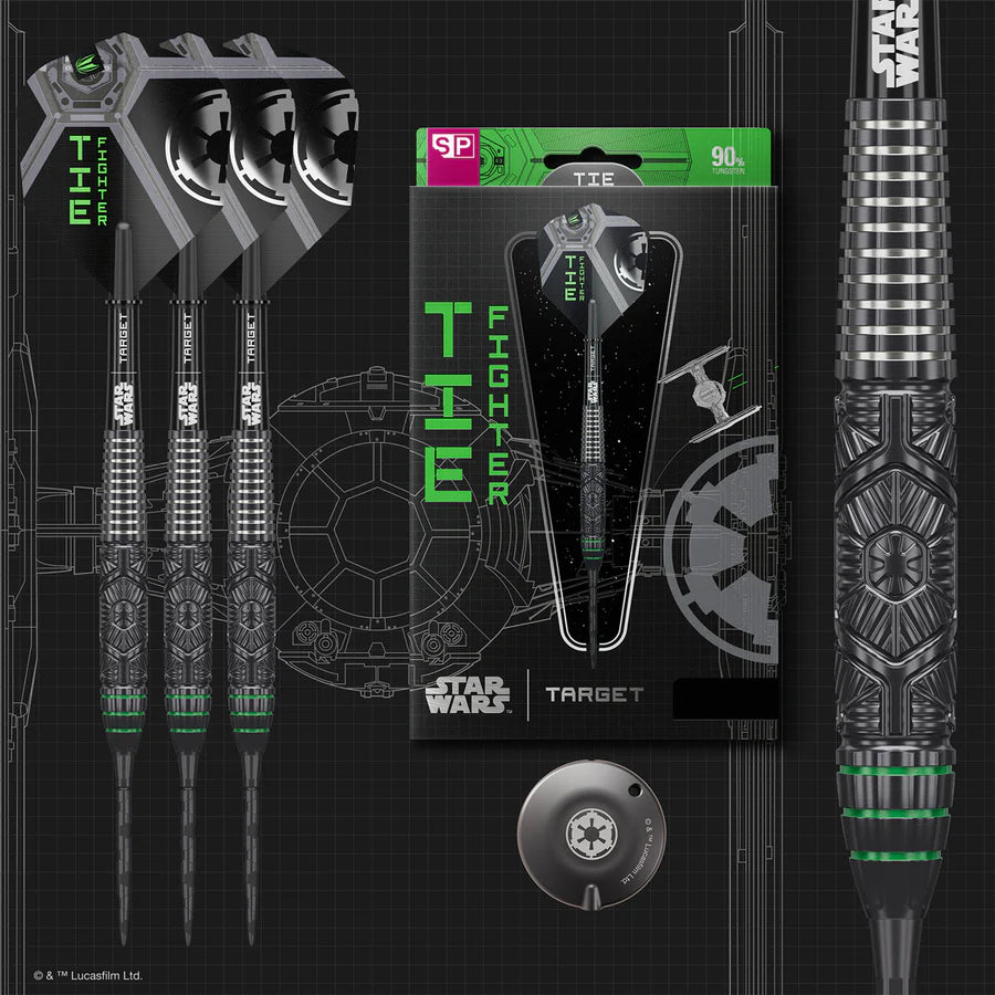 TARGET - STAR WARS - TIE FIGHTER - STEEL TIP DARTS - 90% - 23g/24g/25g