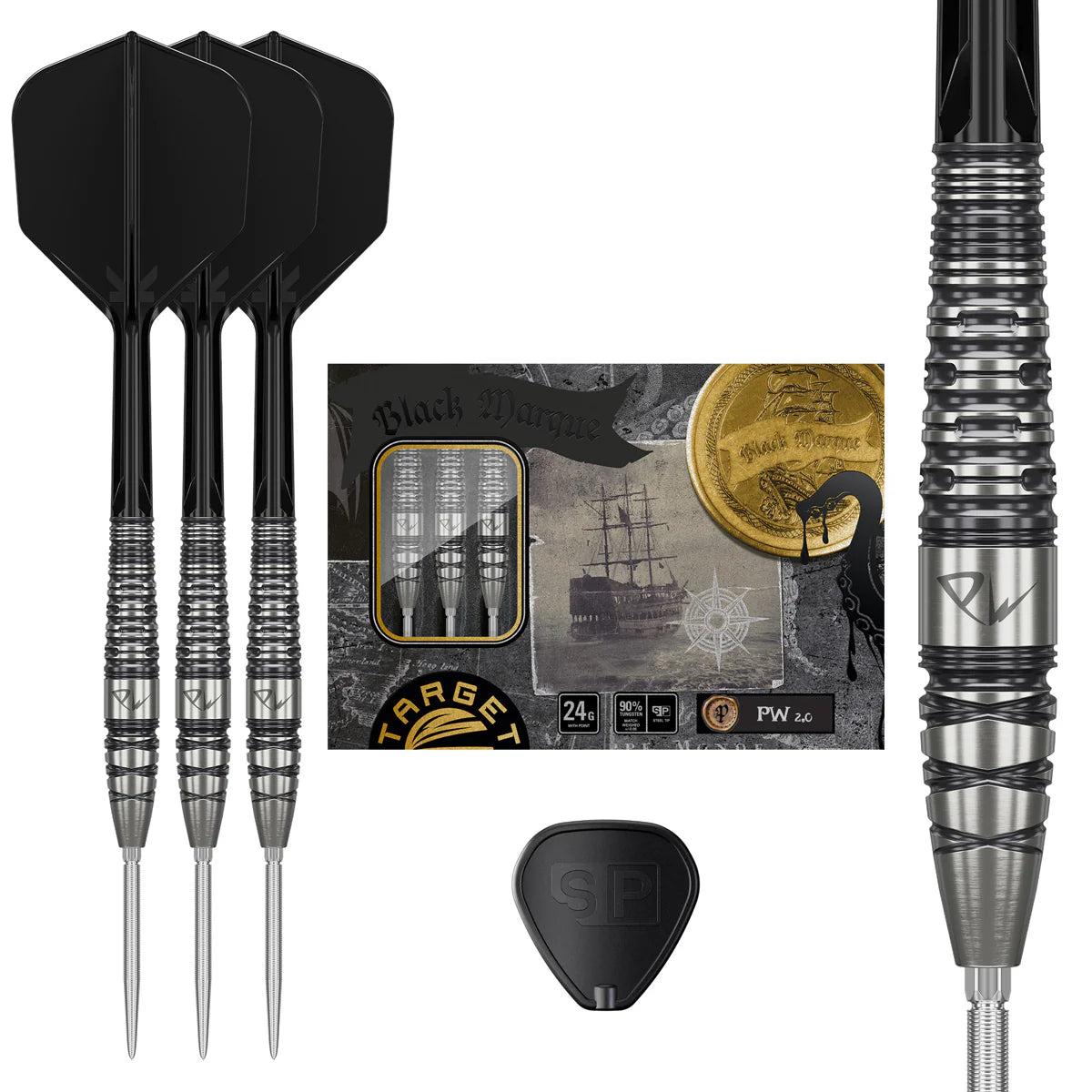 TARGET JAPAN - BLACK MARQUE - PW - G2 - SWISS POINT DARTS - 90% - 22g/24g