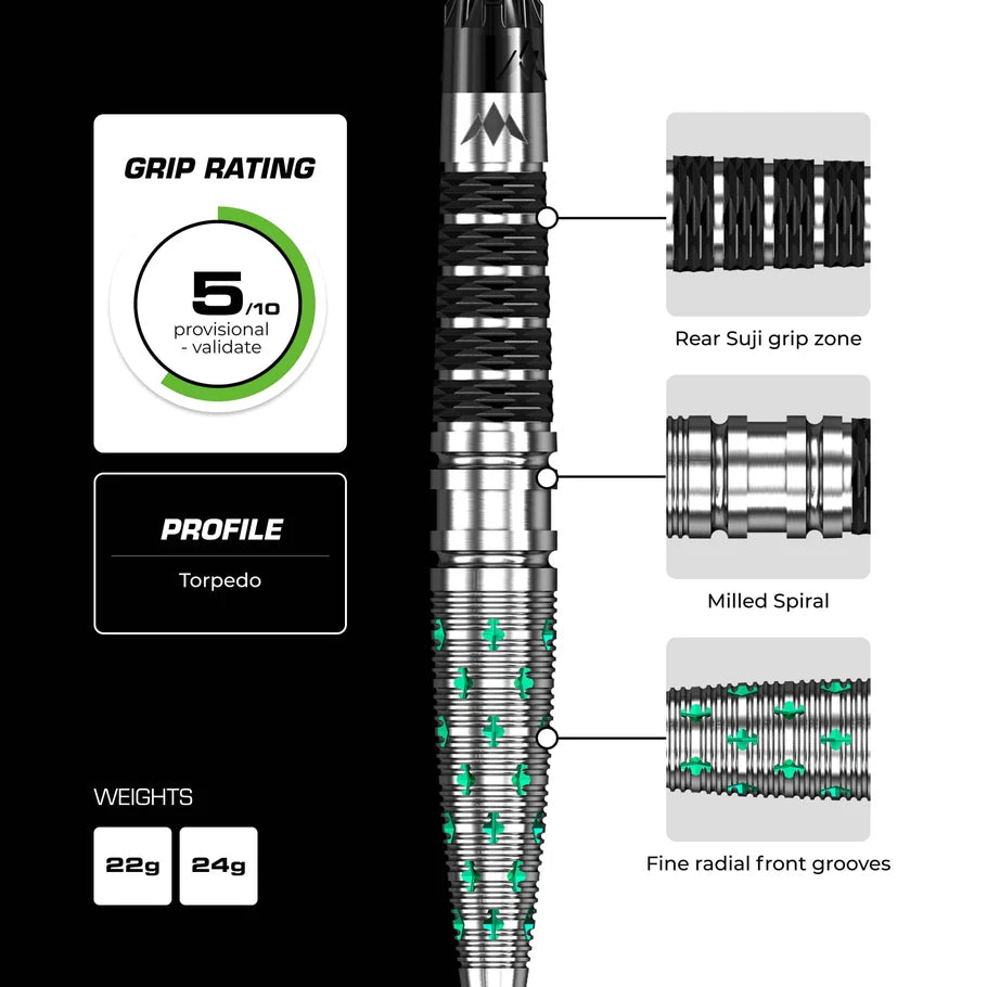 MISSION - MANTIS - R2.5 - RAPID POINT DARTS - 95% - 22g/24g