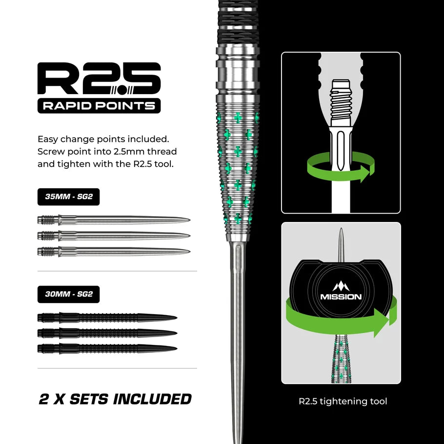MISSION - MANTIS - R2.5 - RAPID POINT DARTS - 95% - 22g/24g