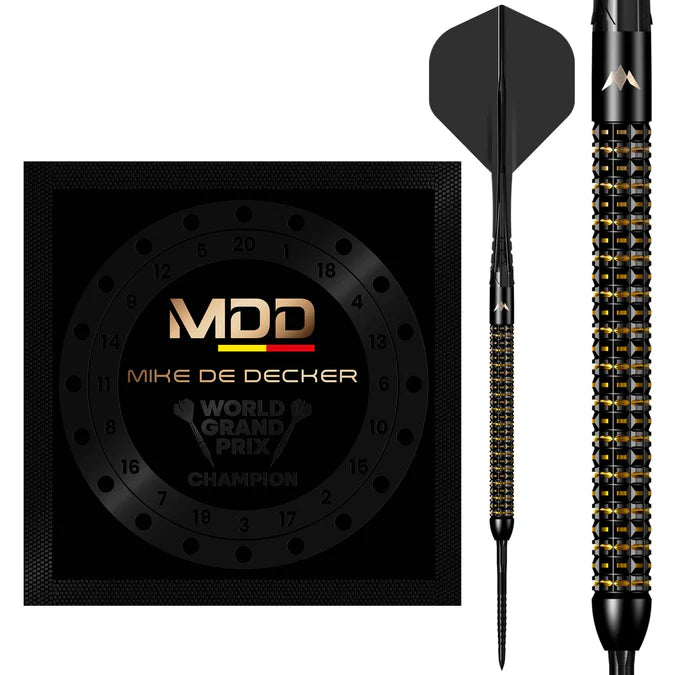 MISSION - MIKE DE DECKER - WORLD GRAND PRIX - LIMITED EDITION BOX SET - STEEL TIP DARTS - 95% - 24g