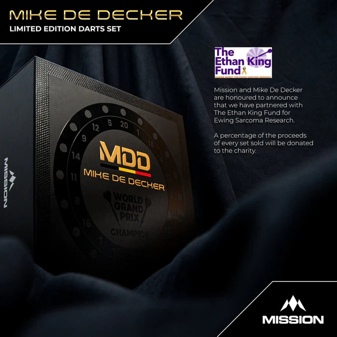 MISSION - MIKE DE DECKER - WORLD GRAND PRIX - LIMITED EDITION BOX SET - STEEL TIP DARTS - 95% - 24g