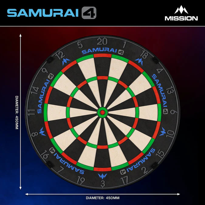 MISSION - SAMURAI 4 - GRAPHITE EDITION - GRAPHITE GREY SPIDER - PROFESSIONAL DARTBOARD - 2025