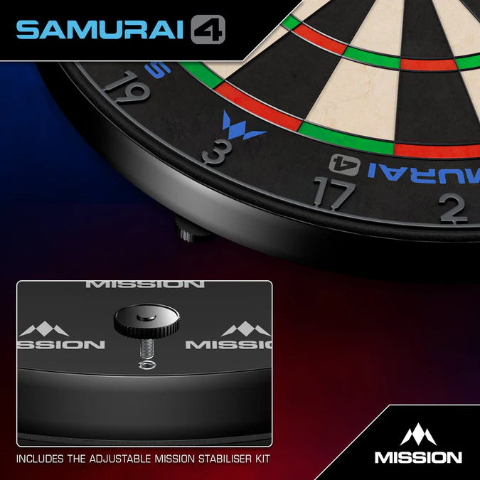 MISSION - SAMURAI 4 - GRAPHITE EDITION - GRAPHITE GREY SPIDER - PROFESSIONAL DARTBOARD - 2025