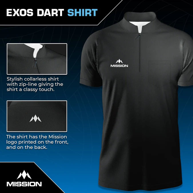 MISSION - EXOS COOL - BLACK - DARTS SHIRT - DARTS SHIRT BY MISSION