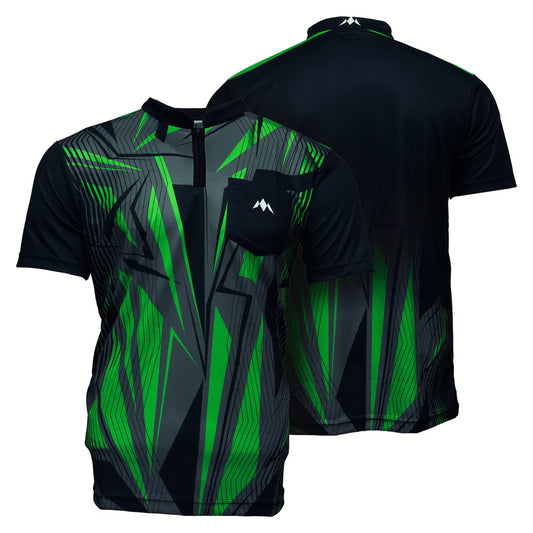 MISSION - FLINT - DARTS SHIRT - BLACK & GREEN - DARTS SHIRT BY MISSION