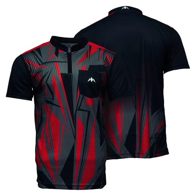 MISSION - FLINT - DARTS SHIRT - BLACK & RED - DARTS SHIRT BY MISSION