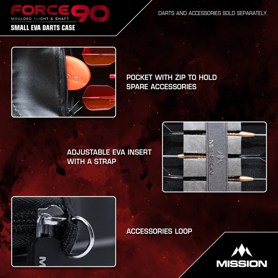 MISSION - FORCE 90 - BLACK - SLIM - EVA DARTS CASE