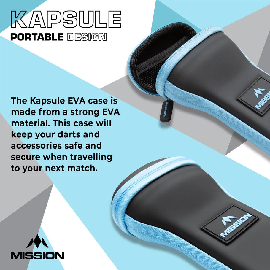 MISSION - KAPSULE - EVA DROP IN DARTS CASE - BLACK & BLUE