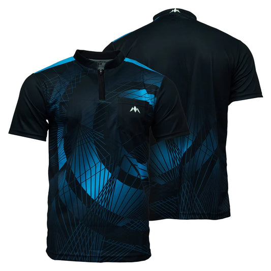 MISSION - ORB - DARTS SHIRT - BLACK & BLUE - DARTS SHIRT BY MISSION