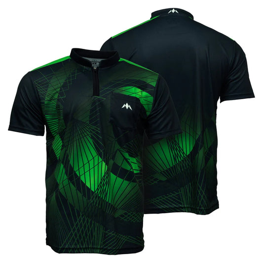MISSION - ORB - DARTS SHIRT - BLACK & GREEN - DARTS SHIRT BY MISSION
