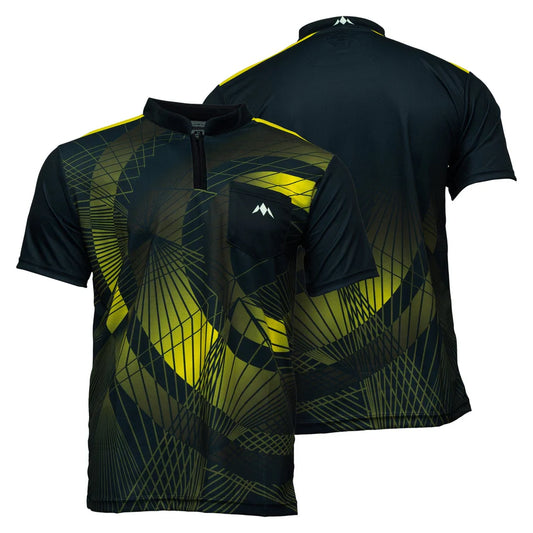 MISSION - ORB - DARTS SHIRT - BLACK & YELLOW - DARTS SHIRT BY MISSION