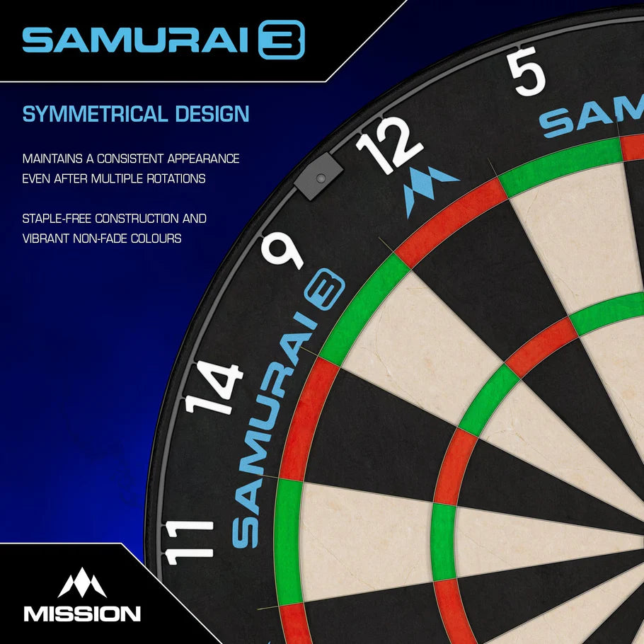 MISSION - SAMURAI 3 - PROFESSIONAL DARTBOARD - 2025