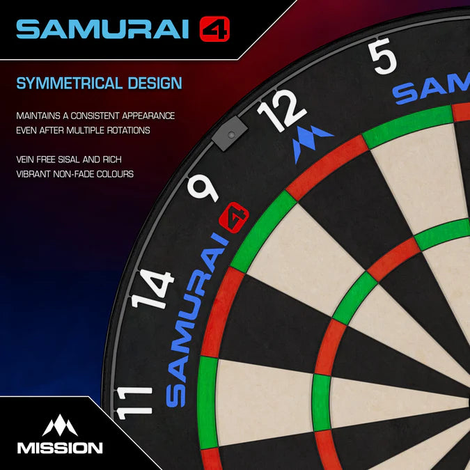 MISSION - SAMURAI 4 - BLACK EDITION - BLACK SPIDER - PROFESSIONAL DARTBOARD - 2026