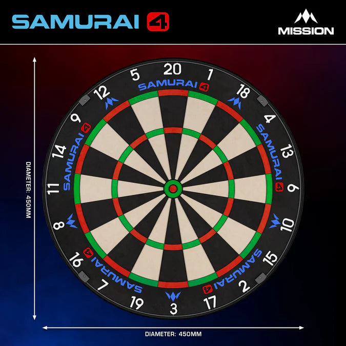 MISSION - SAMURAI 4 - BLACK EDITION - BLACK SPIDER - PROFESSIONAL DARTBOARD - 2026