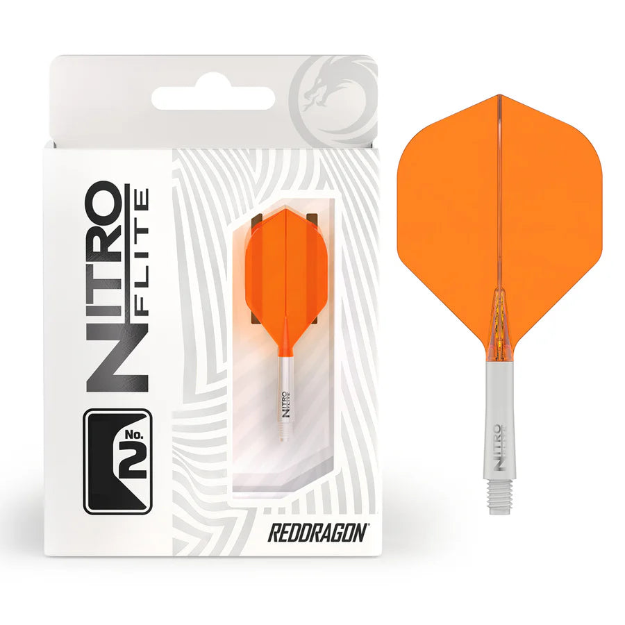 RED DRAGON - NITRO FLITE SYSTEM - ORANGE & WHITE - DARTS FLIGHTS - STANDARD No.2