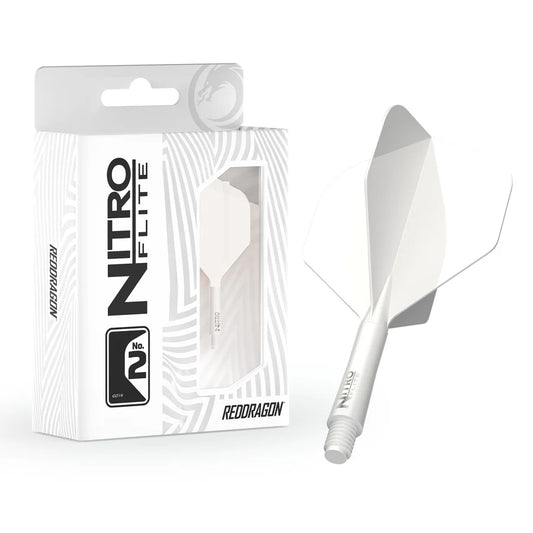 RED DRAGON - NITRO FLITE SYSTEM - WHITE & WHITE - DARTS FLIGHTS - STANDARD No.2