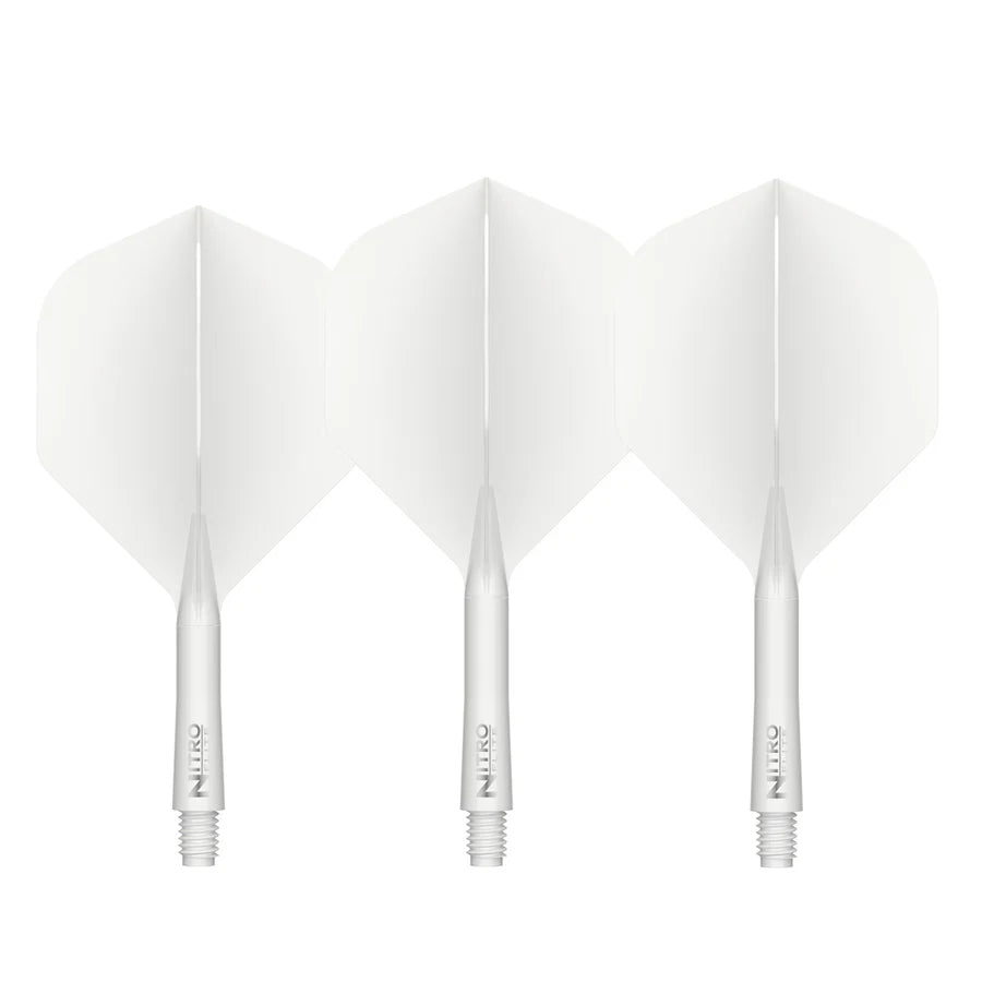 RED DRAGON - NITRO FLITE SYSTEM - WHITE & WHITE - DARTS FLIGHTS - STANDARD No.2