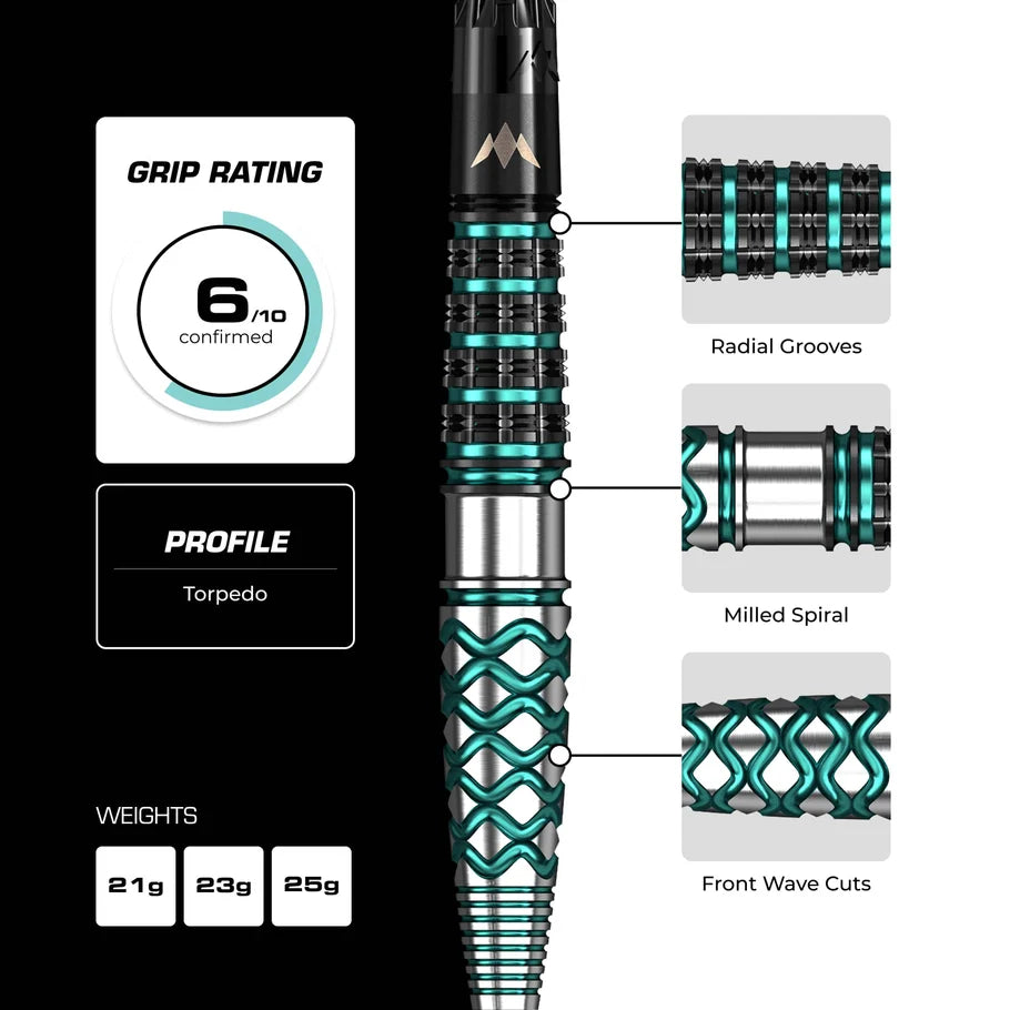 MISSION - NEPTUNE - R2.5 - RAPID POINT DARTS - 90% - 21g/23g/25g