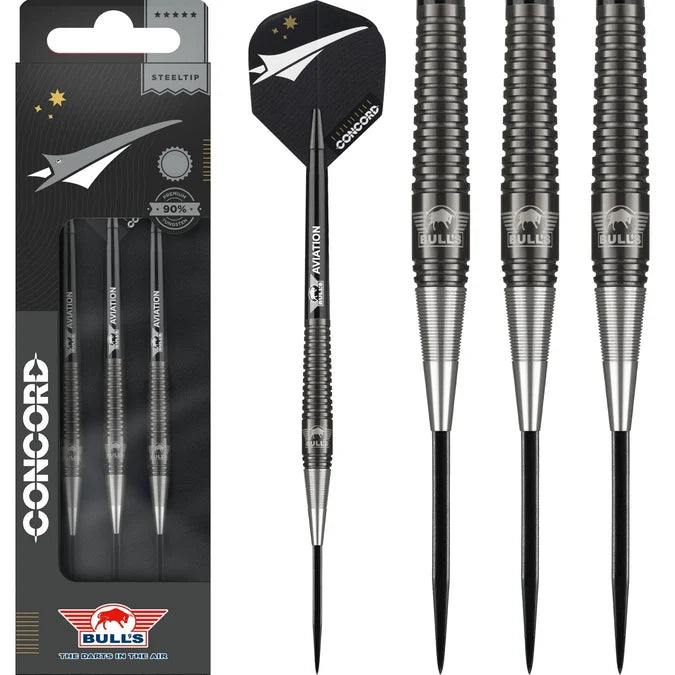 BULL'S (Bulls NL) - CONCORD - STEEL TIP DARTS - 90% - 22g/23g/24g