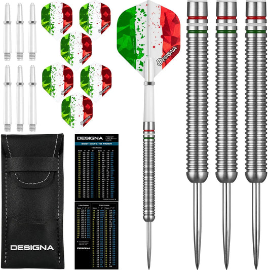 DESIGNA - PATRIOT X - STEEL TIP DARTS - ITALY - 90% - 22g/24g