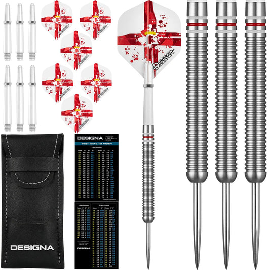 DESIGNA - PATRIOT X - STEEL TIP DARTS - NI - 90% - 22g/24g