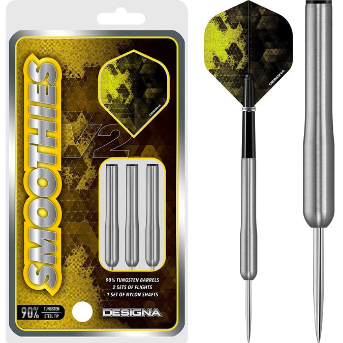 DESIGNA - SMOOTHIES - M2 - v2  - STEEL TIP DARTS - 90% - 21g/23g/25g