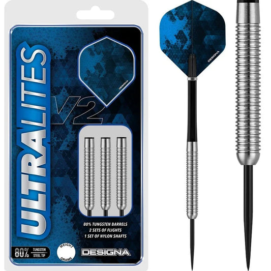 DESIGNA - ULTRALITES - M3 - v2  - STEEL TIP DARTS - 80% - 15g/17g