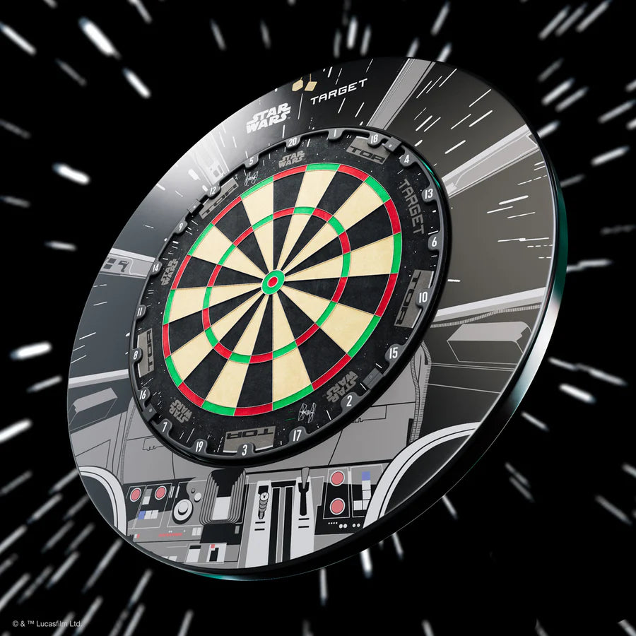 TARGET - STAR WARS - TARGET TOR DARTBOARD & MILENNIUM FALCON SURROUND BUNDLE