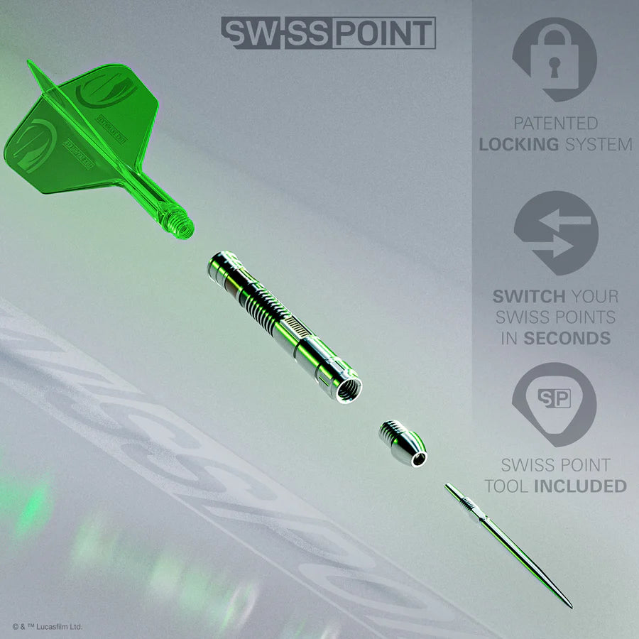 TARGET - STAR WARS - LUKE SKYWALKER 'THE JEDI KNIGHT' - LIGHT SABRE EDITION - STEEL TIP DARTS - 95% - 24g