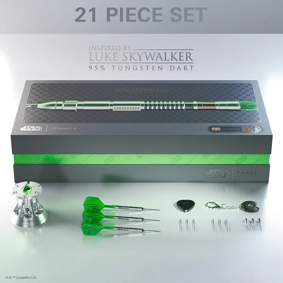 TARGET - STAR WARS - LUKE SKYWALKER 'THE JEDI KNIGHT' - LIGHT SABRE EDITION - STEEL TIP DARTS - 95% - 24g