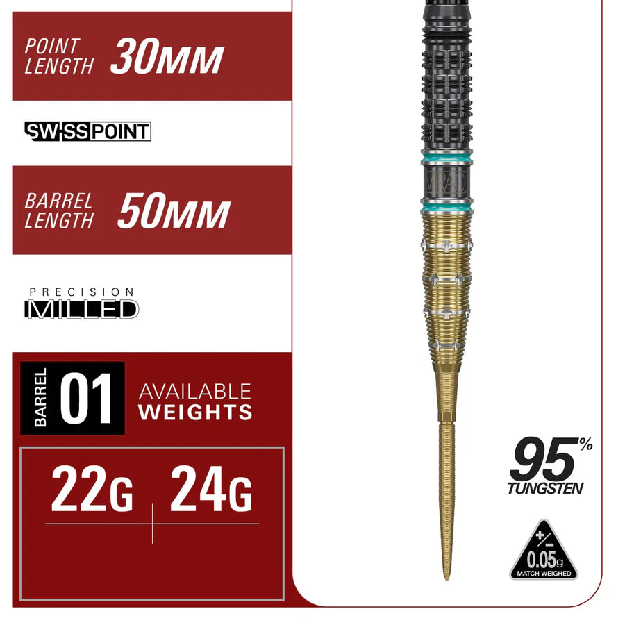 TARGET JAPAN - MIKURU SUZUKI - MIRACLE - G7.5 - SWISS POINT DARTS - 95% - 22g/24g