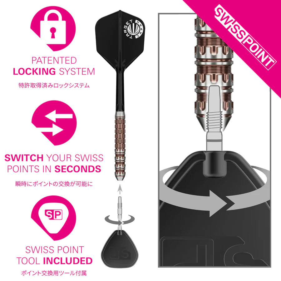 TARGET JAPAN - GEORGE NISHITANI - PRIME SERIES - RAPTOR - G6 - SWISS POINT DARTS - 90% - 22g/24g