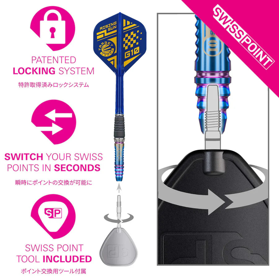 TARGET JAPAN - HARUKI MURAMATSU - RISING SUN - G10 - SWISS POINT DARTS - 95% - 23g/25g