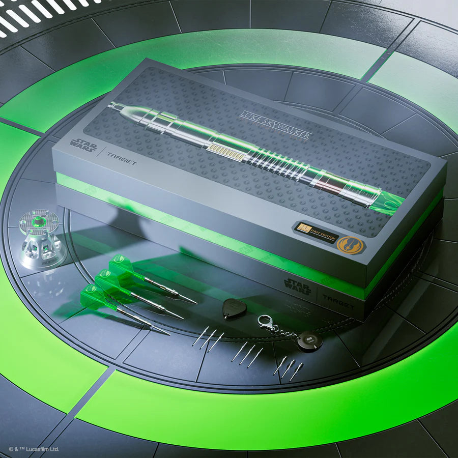 TARGET - STAR WARS - LUKE SKYWALKER 'THE JEDI KNIGHT' - LIGHT SABRE EDITION - STEEL TIP DARTS - 95% - 24g