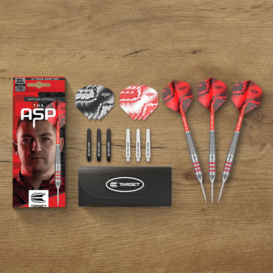 TARGET - NATHAN ASPINALL - BRASS - STEEL TIP POINT - BRASS DARTS - 22g