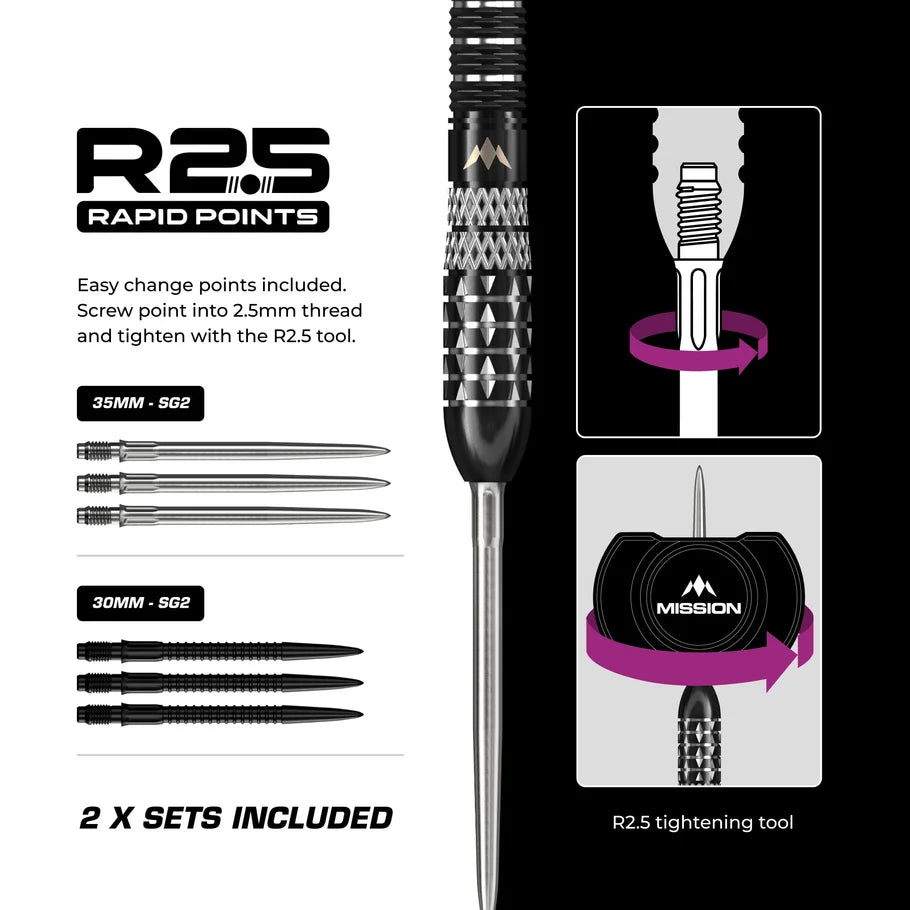 MISSION - QUANTUM - R2.5 - RAPID POINT DARTS - 95% - 21g/23g