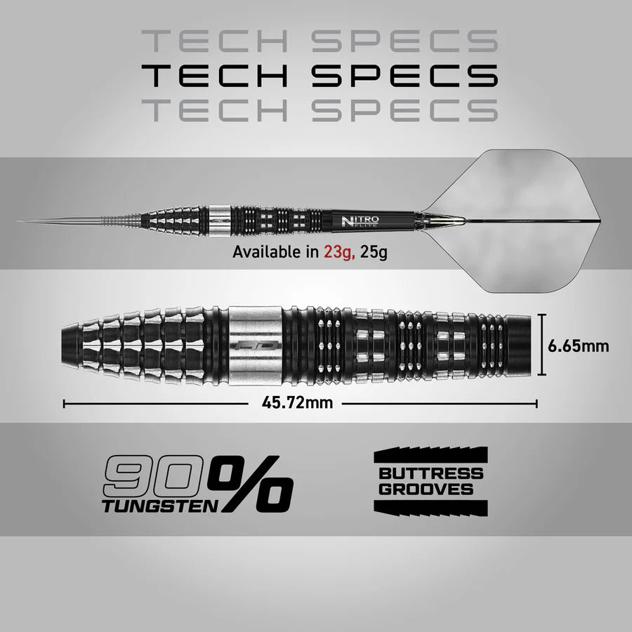 RED DRAGON - RECON - TORPEDO - STEEL TIP DARTS - 90% - 23g/25g