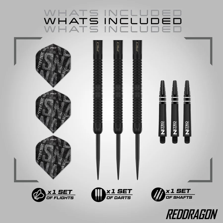 RED DRAGON - PETER WRIGHT - BLACK MAMBA - SNAKEBITE - STEEL TIP DARTS - 90% - 22g/24g