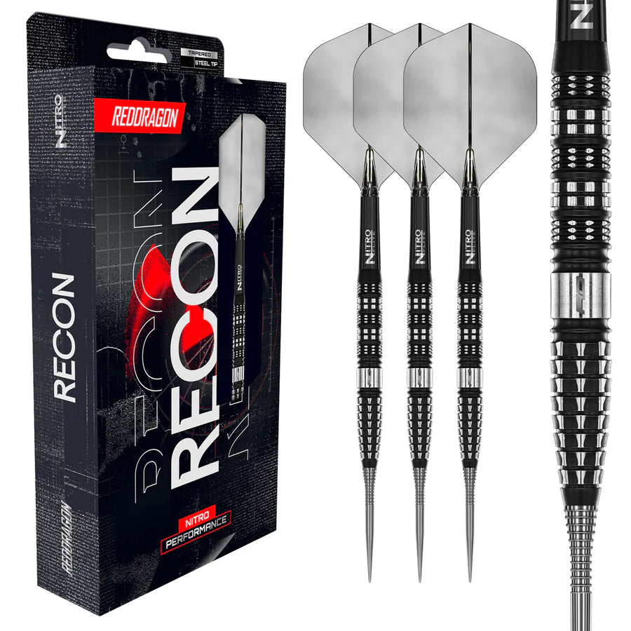 RED DRAGON - RECON - TAPERED - STEEL TIP DARTS - 90% - 21g/23g