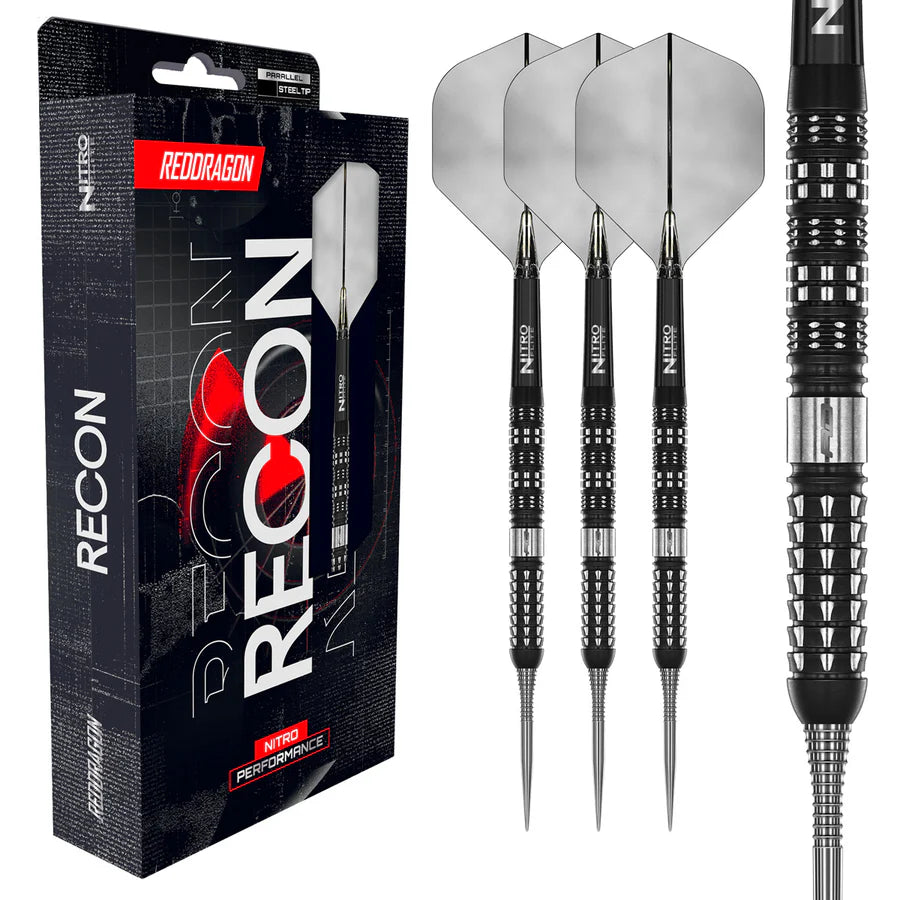 RED DRAGON - RECON - PARALLEL - STEEL TIP DARTS - 90% - 22g/24g